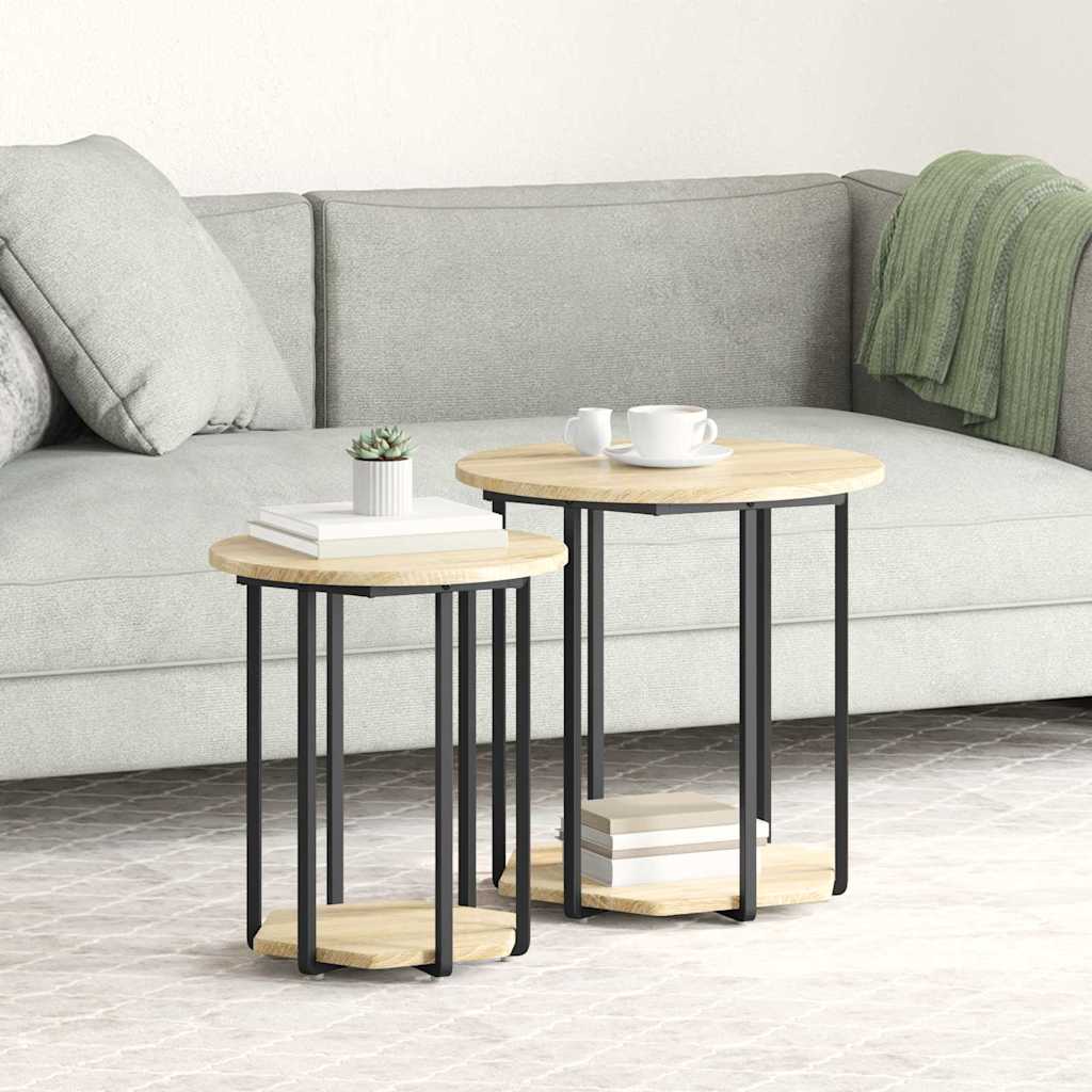 Kisasztal készlet polcokkal 2 pcs Barna