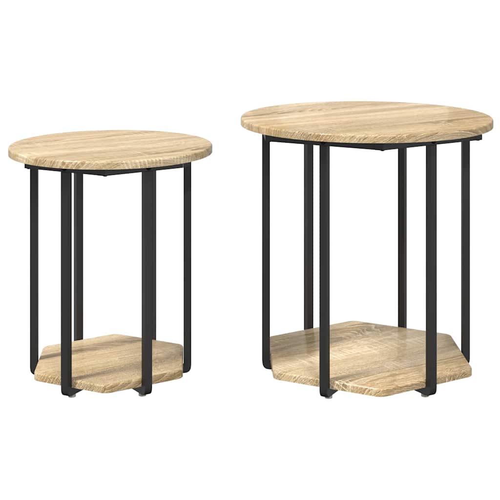 Kisasztal készlet polcokkal 2 pcs Barna