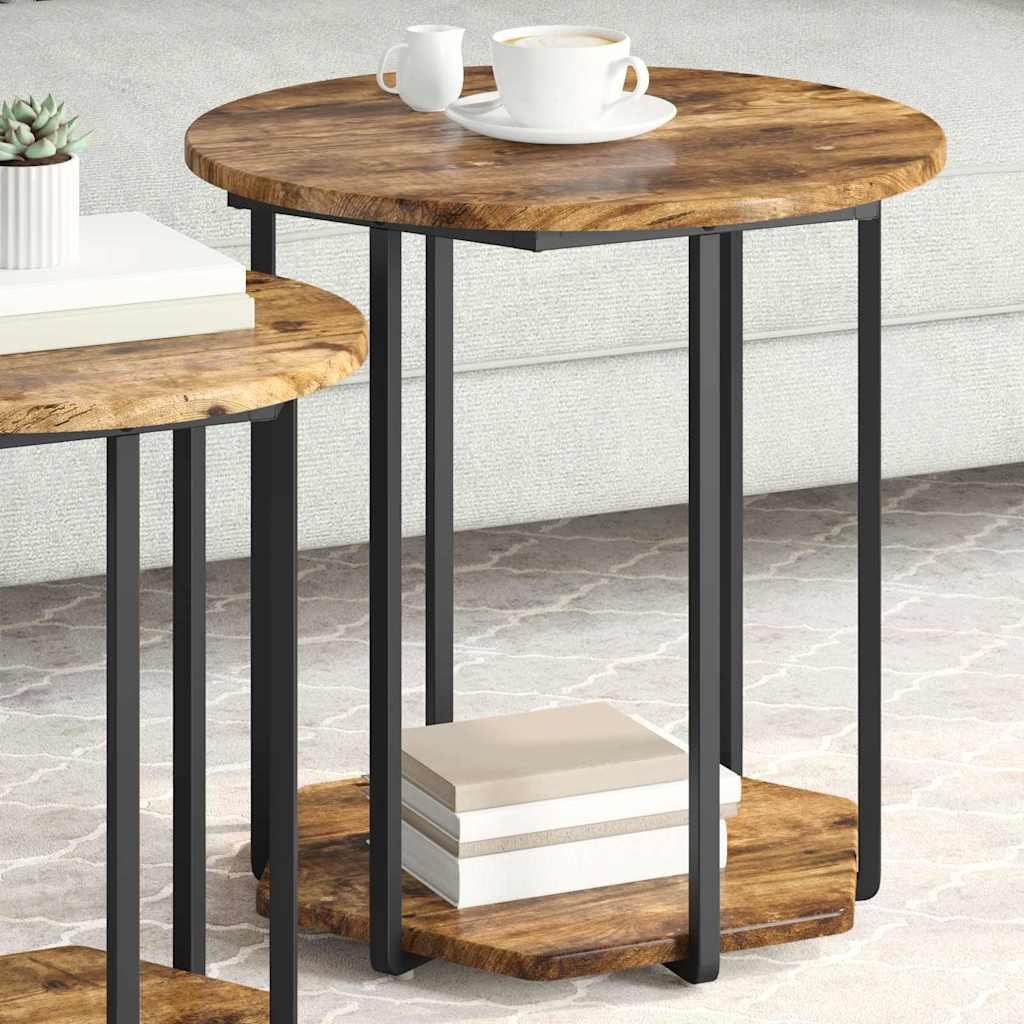 Kisasztal készlet polcokkal 2 pcs Barna