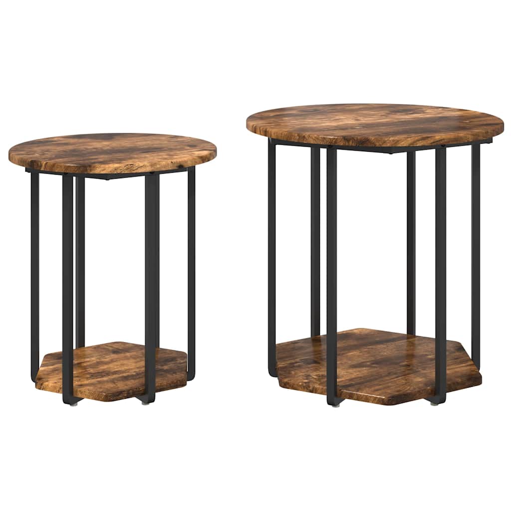 Kisasztal készlet polcokkal 2 pcs Barna