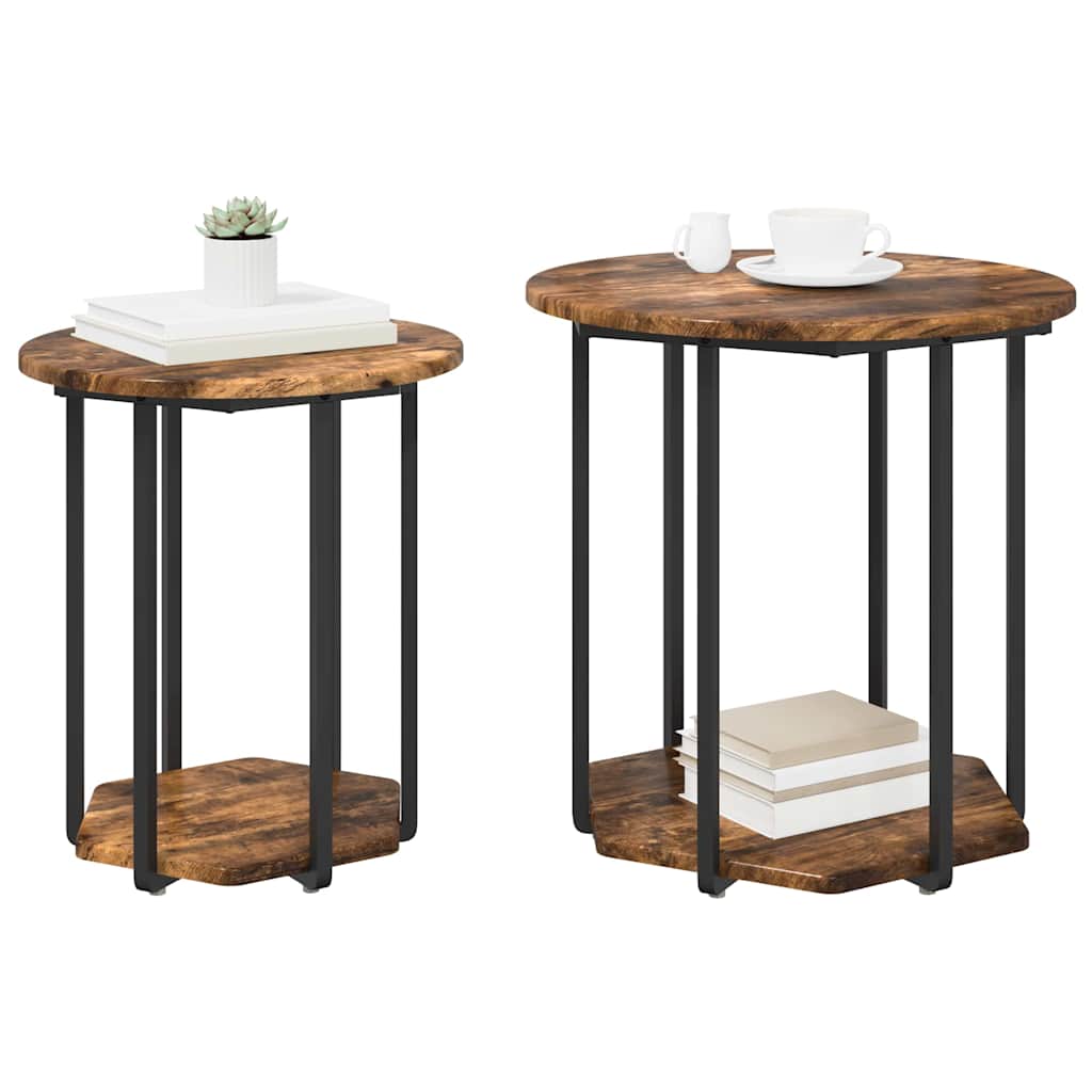 Kisasztal készlet polcokkal 2 pcs Barna