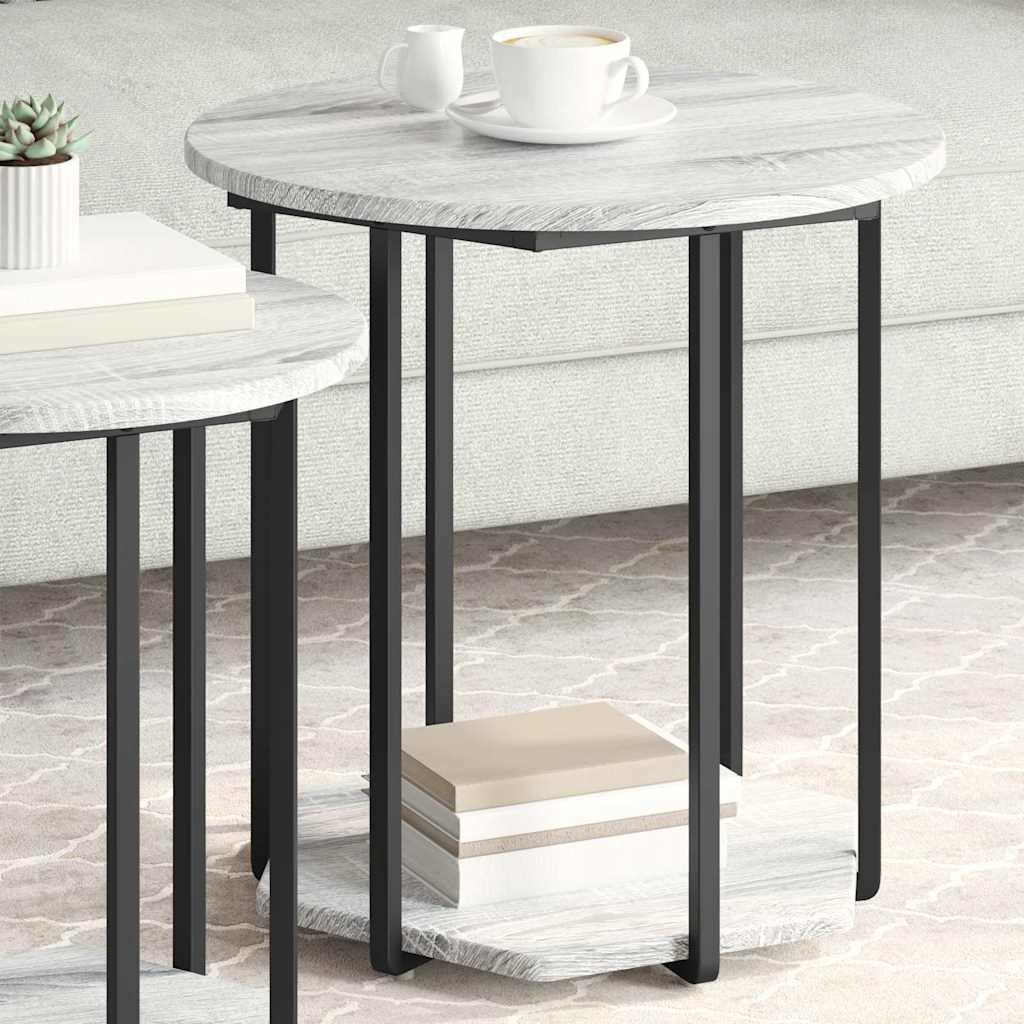 Kisasztal készlet polcokkal 2 pcs Szürke