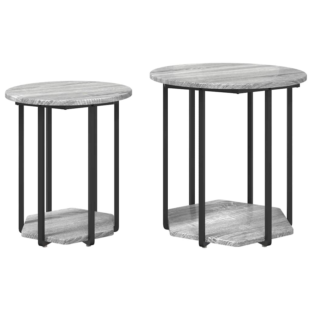 Kisasztal készlet polcokkal 2 pcs Szürke