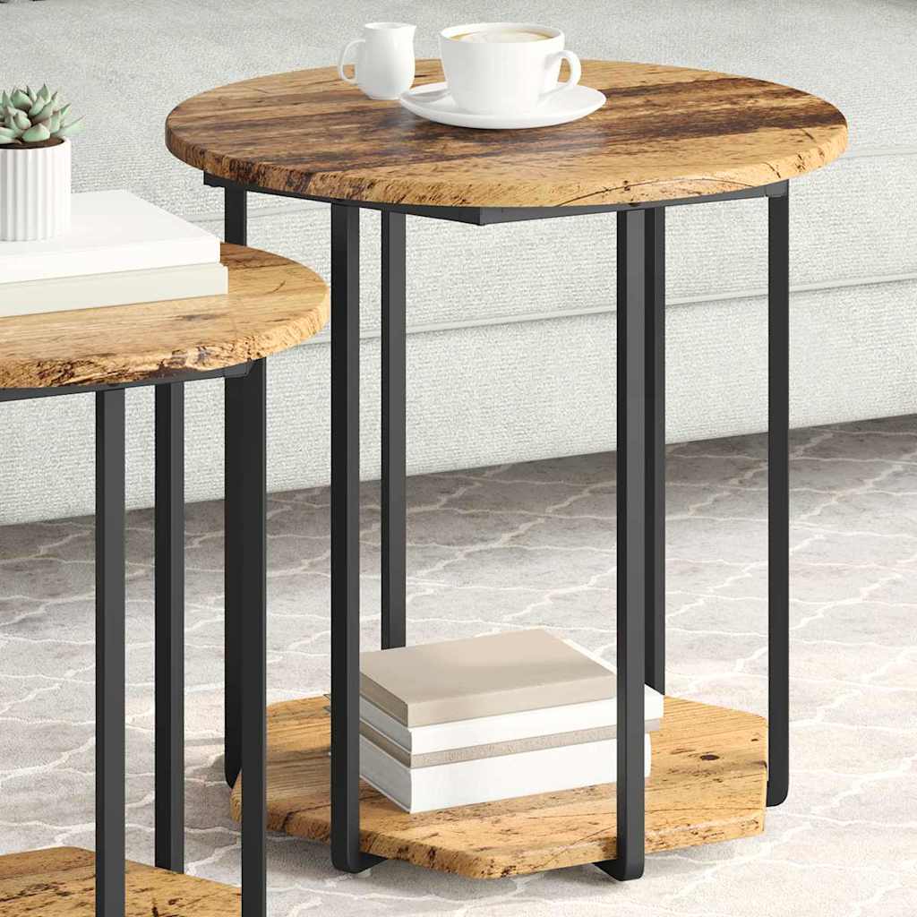 Kisasztal készlet polcokkal 2 pcs Barna