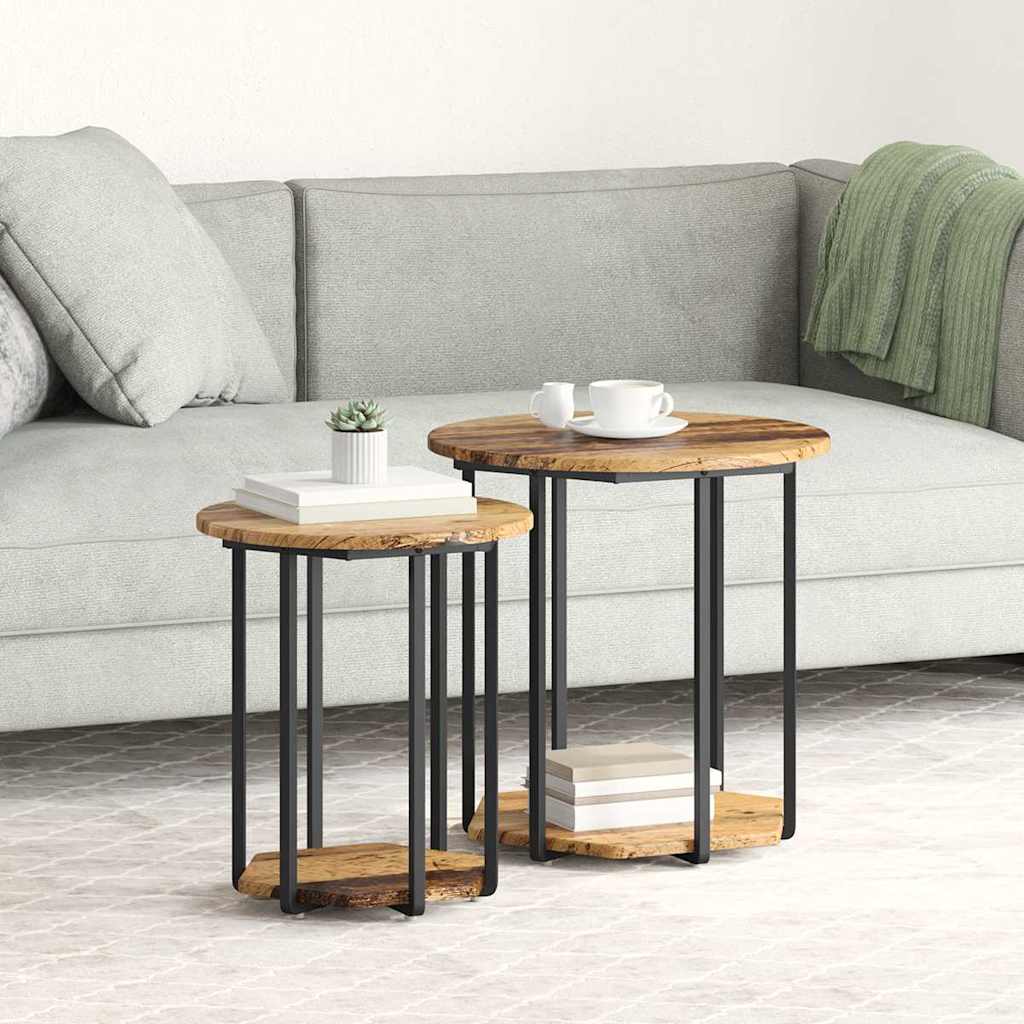 Kisasztal készlet polcokkal 2 pcs Barna
