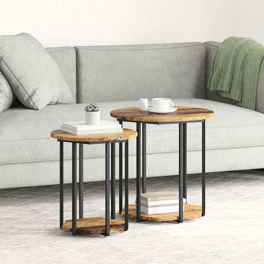 Kisasztal készlet 2 db Barna 50 x 50 x 50,5 cm
