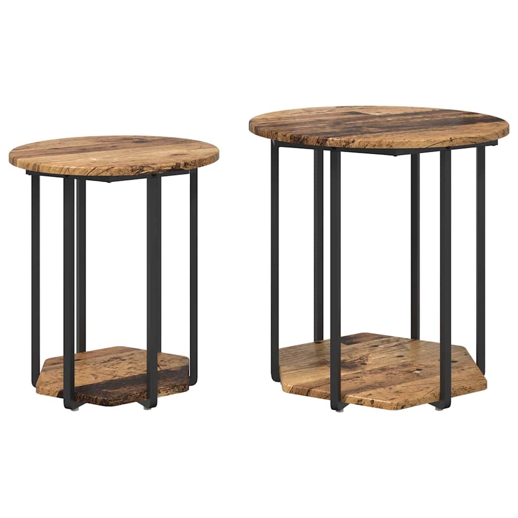 Kisasztal készlet polcokkal 2 pcs Barna
