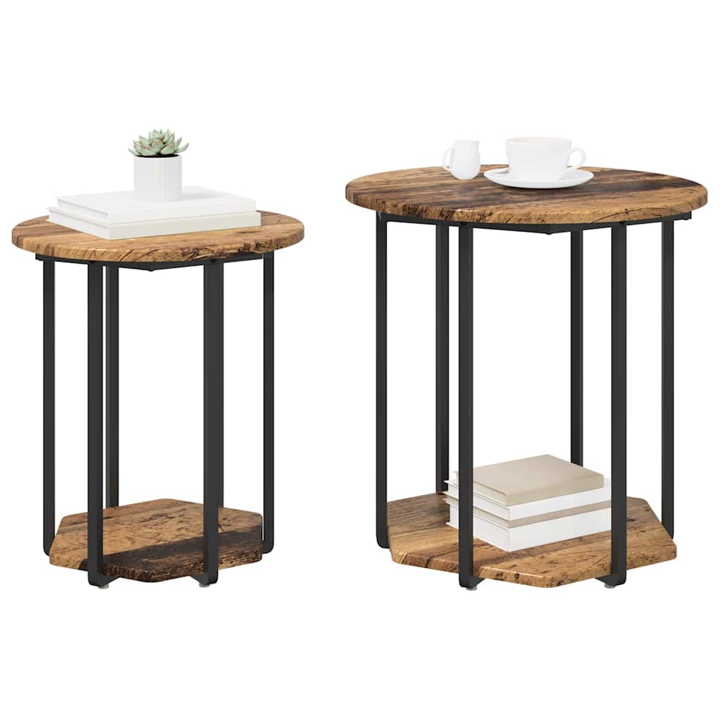 Kisasztal készlet polcokkal 2 pcs Barna