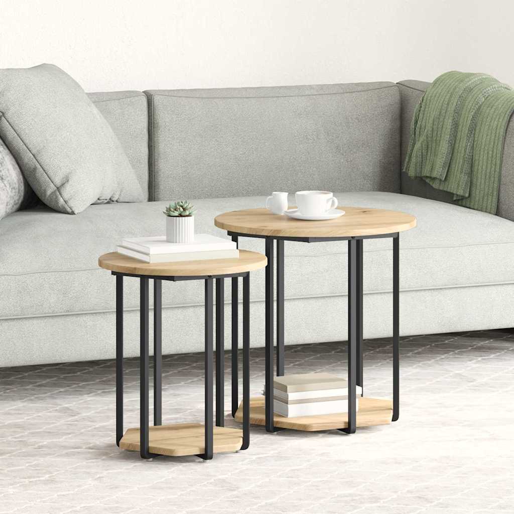 Kisasztal készlet polcokkal 2 pcs Barna