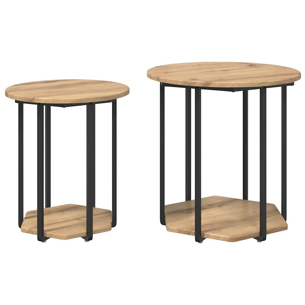 Kisasztal készlet polcokkal 2 pcs Barna