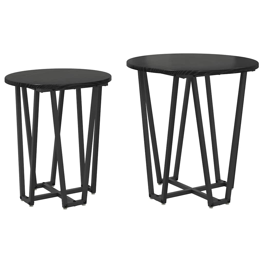Kisasztal készlet 2 pcs Fekete tölgy