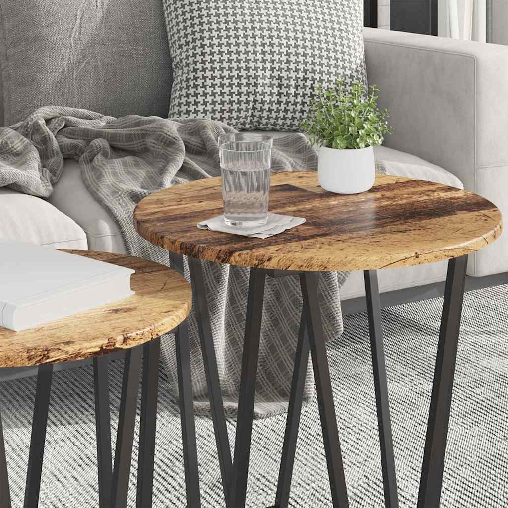 Kisasztal készlet 2 pcs Régi fa és fekete