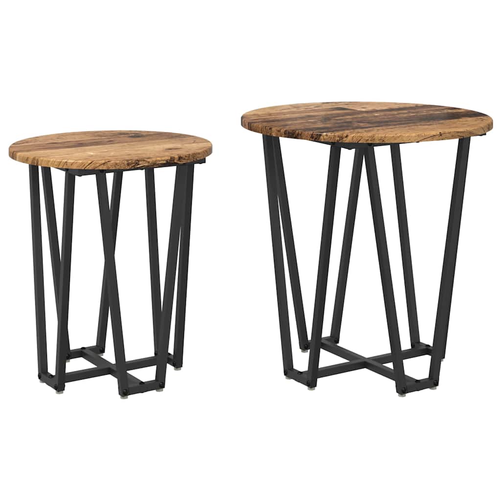 Kisasztal készlet 2 pcs Régi fa és fekete
