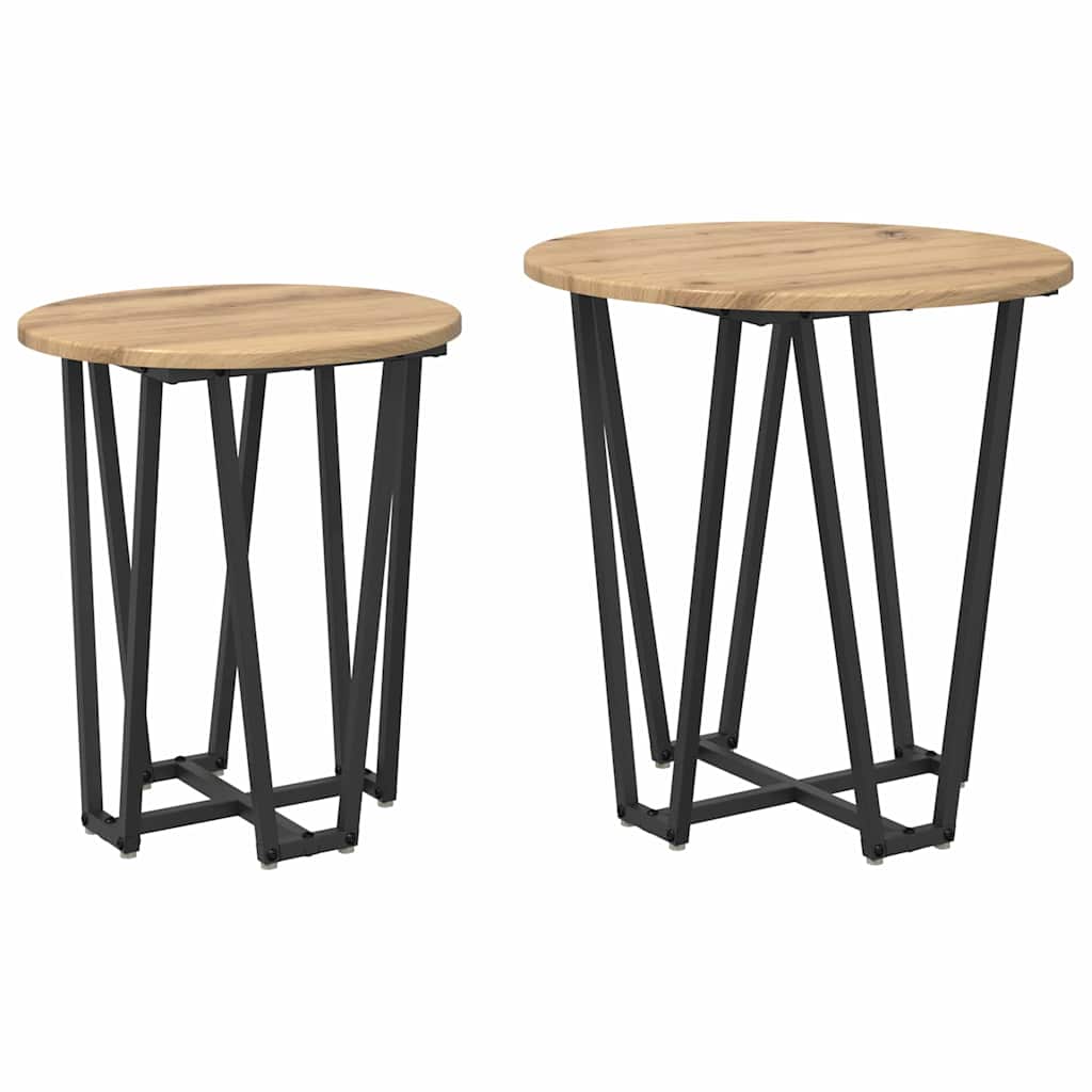 Kisasztal készlet 2 db Artisan tölgy és fekete