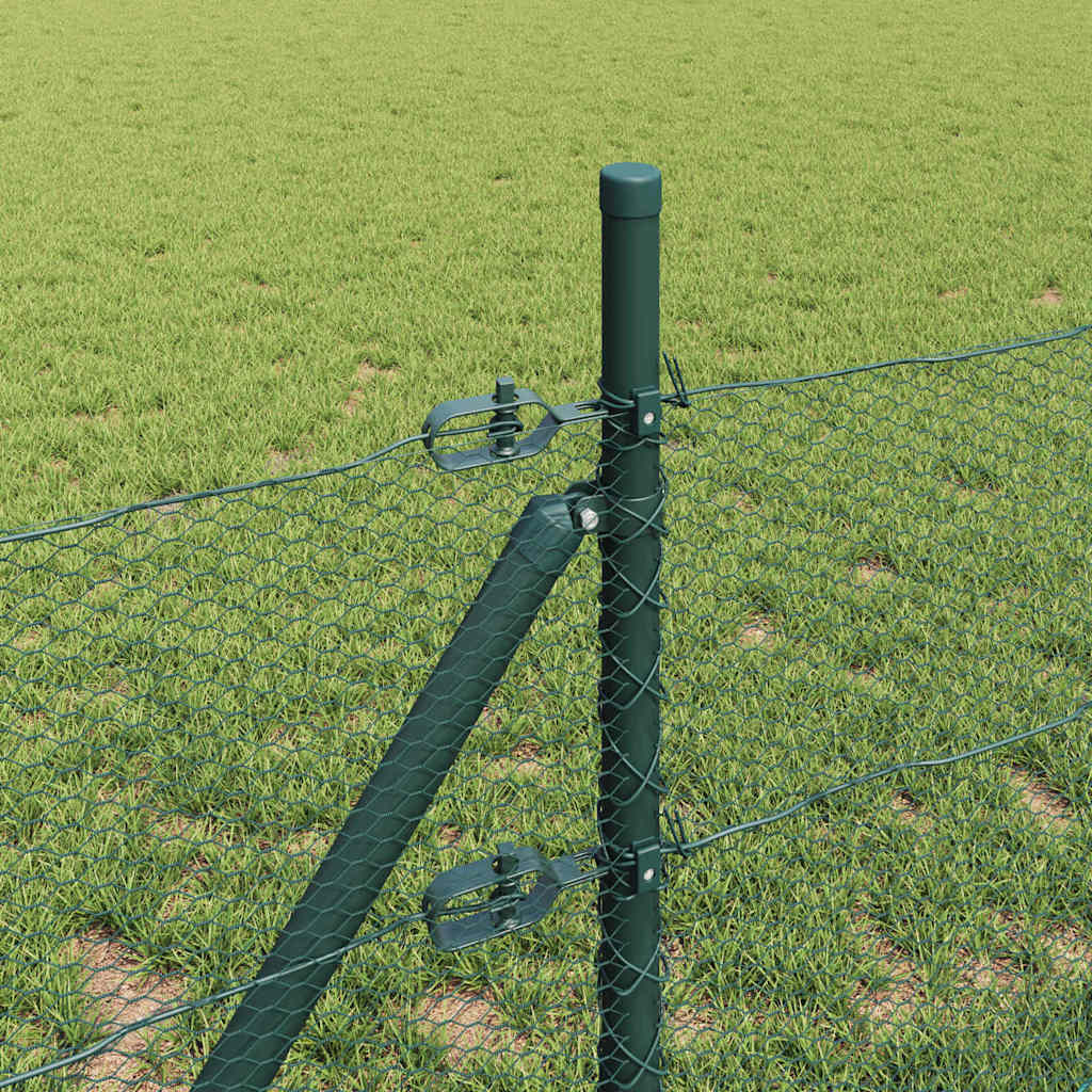 Hatszögletű kerítés talajrögzítő 10 x 0,4 m PVC-bevonatos acél