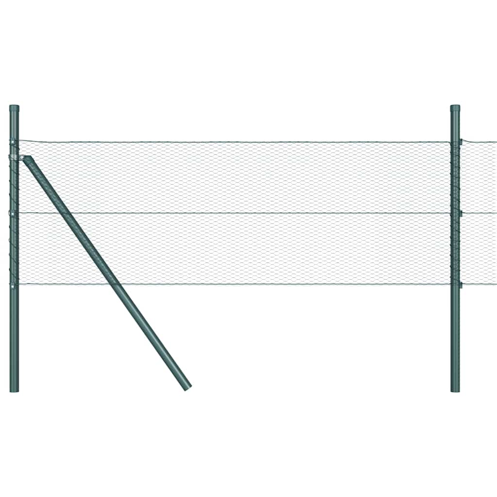 Hatszögletű kerítés talajrögzítő 10 x 0,5 m PVC-bevonatos acél