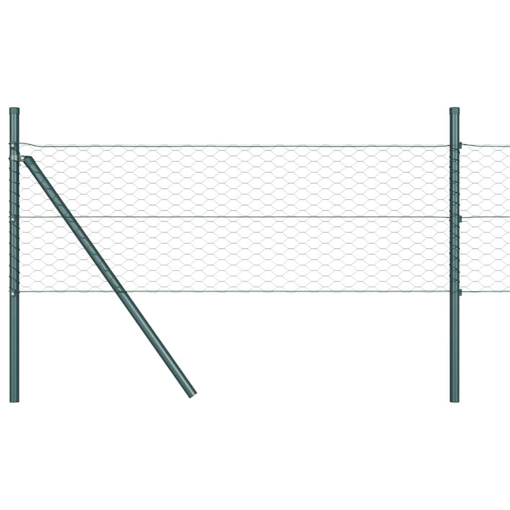 Hatszögletű kerítés talajrögzítő 10 x 0,5 m PVC-bevonatos acél