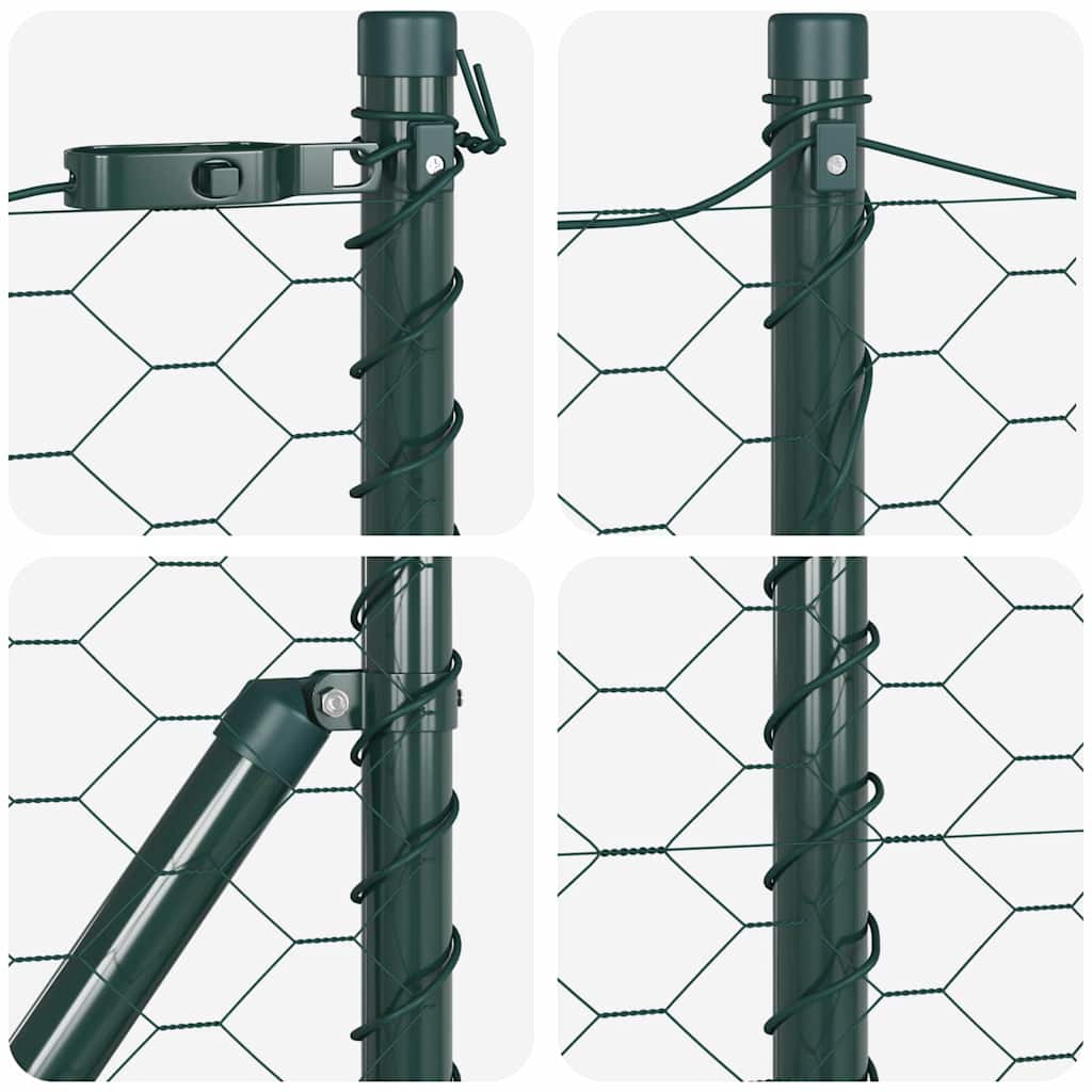 Hatszögletű kerítés talajrögzítő 10 x 0,5 m PVC-bevonatos acél