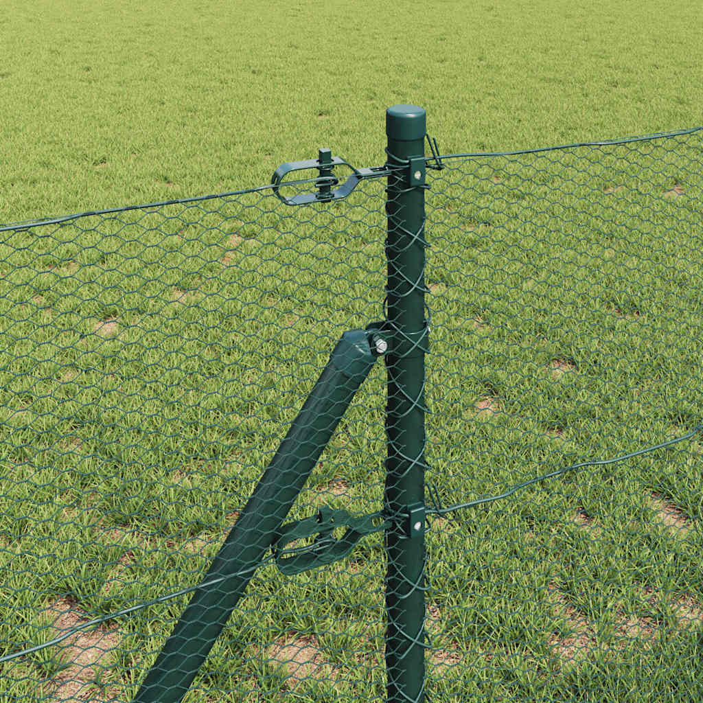 Hatszögletű kerítés talajrögzítő 10 x 0,6 m PVC-bevonatos acél