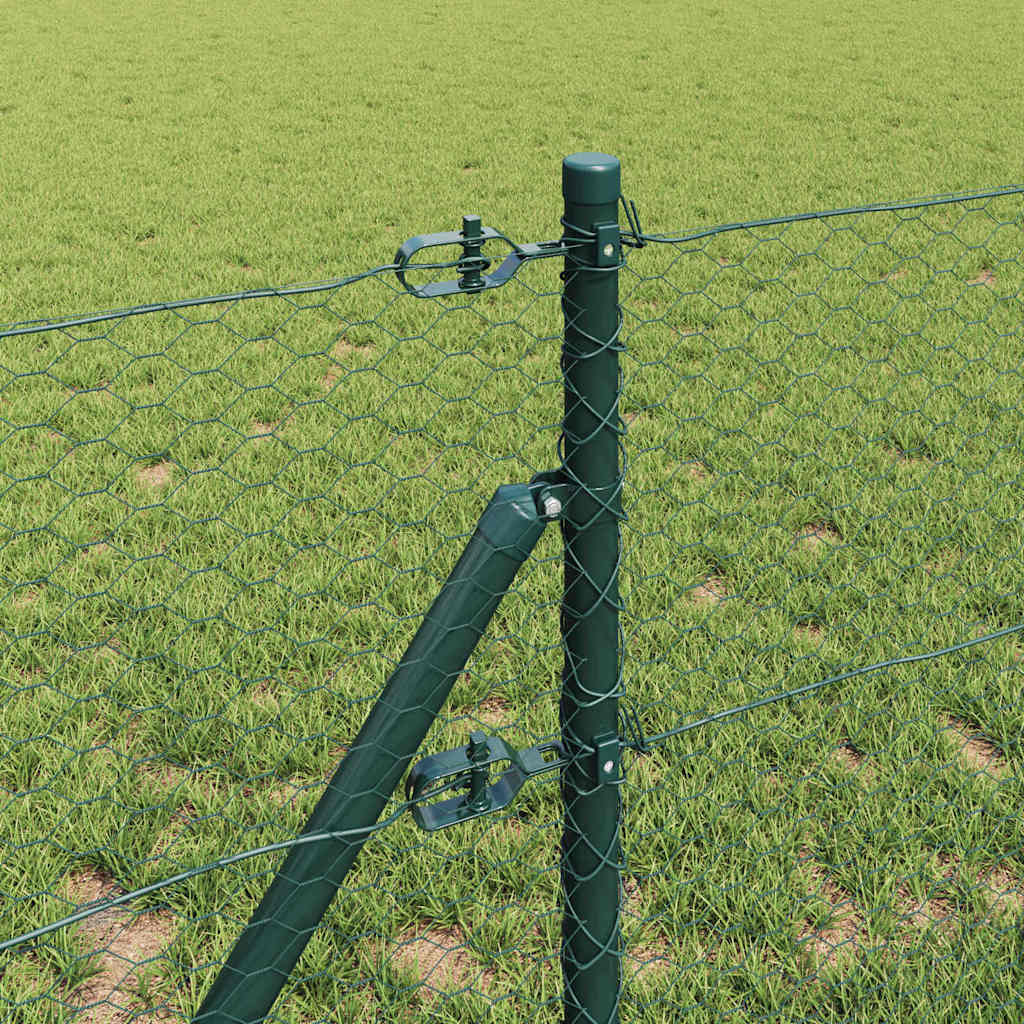 Hatszögletű kerítés talajrögzítő 10 x 0,6 m PVC-bevonatos acél