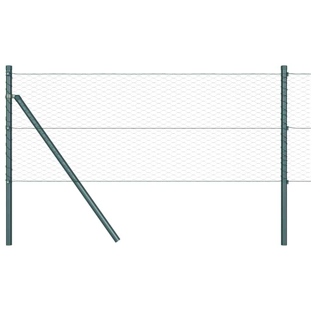 Hatszögletű kerítés talajrögzítő 10 x 0,6 m PVC-bevonatos acél