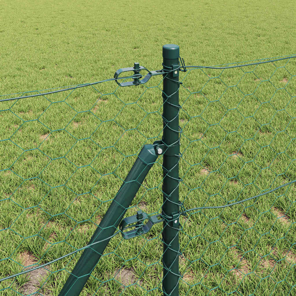 Hatszögletű kerítés talajrögzítő 10 x 0,6 m PVC-bevonatos acél