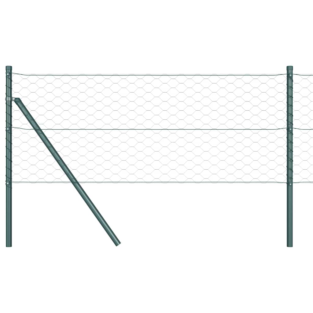 Hatszögletű kerítés talajrögzítő 10 x 0,6 m PVC-bevonatos acél