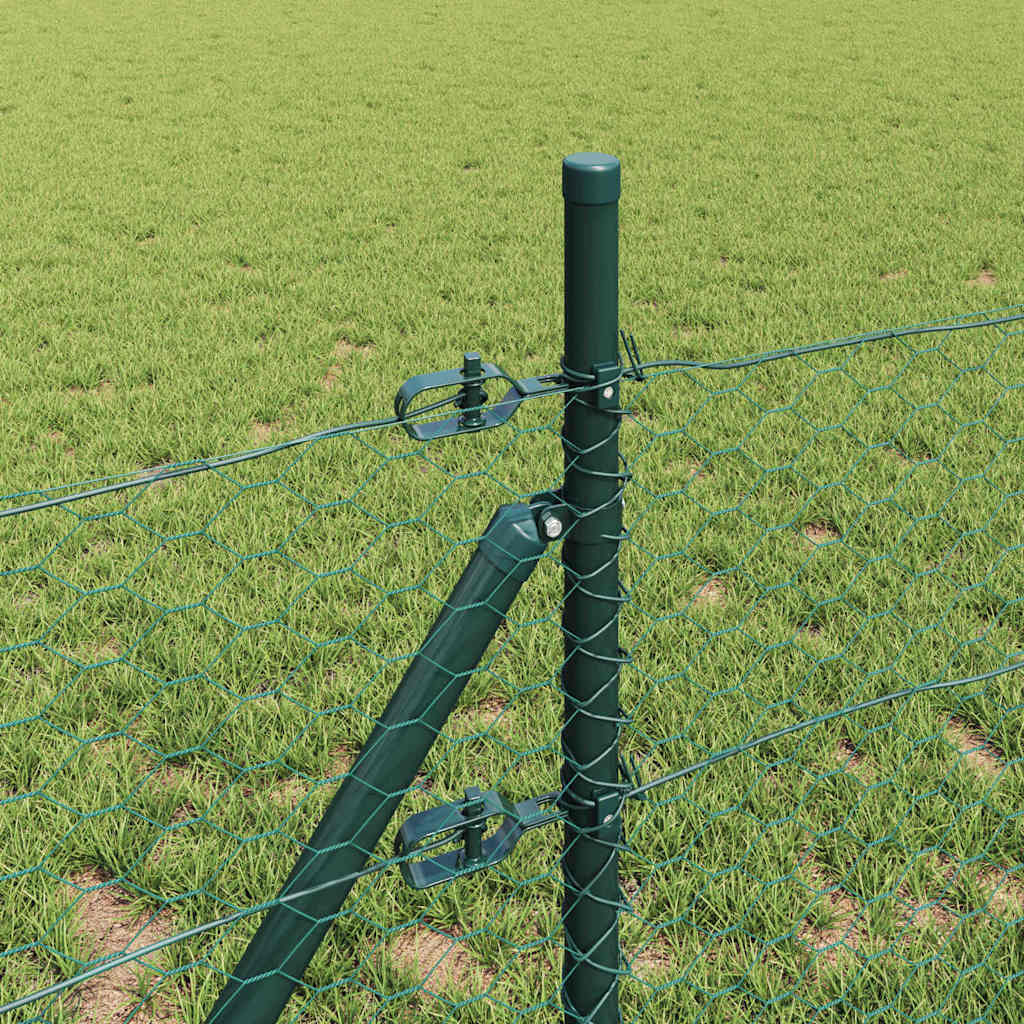 Hatszögletű kerítés talajrögzítő 10 x 0,8 m PVC-bevonatos acél