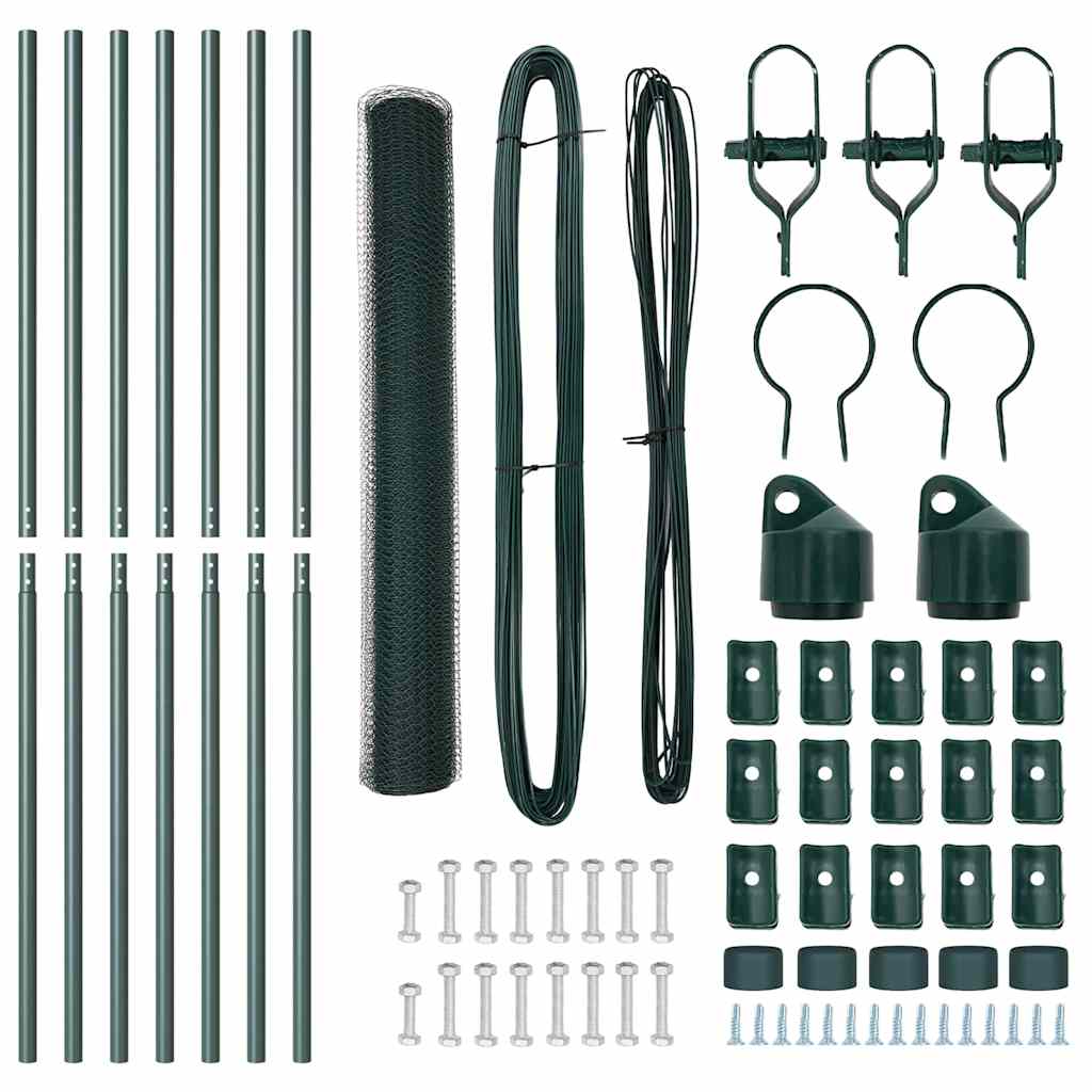 Hatszögletű kerítés talajrögzítő 10 x 1 m PVC-bevonatos acél