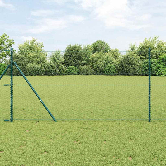 Hatszögletű kerítés talajrögzítő 10 x 1 m PVC-bevonatos acél