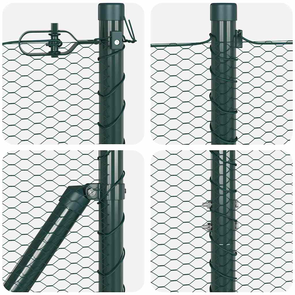 Hatszögletű kerítés talajrögzítő 10 x 1,2 m PVC-bevonatos acél