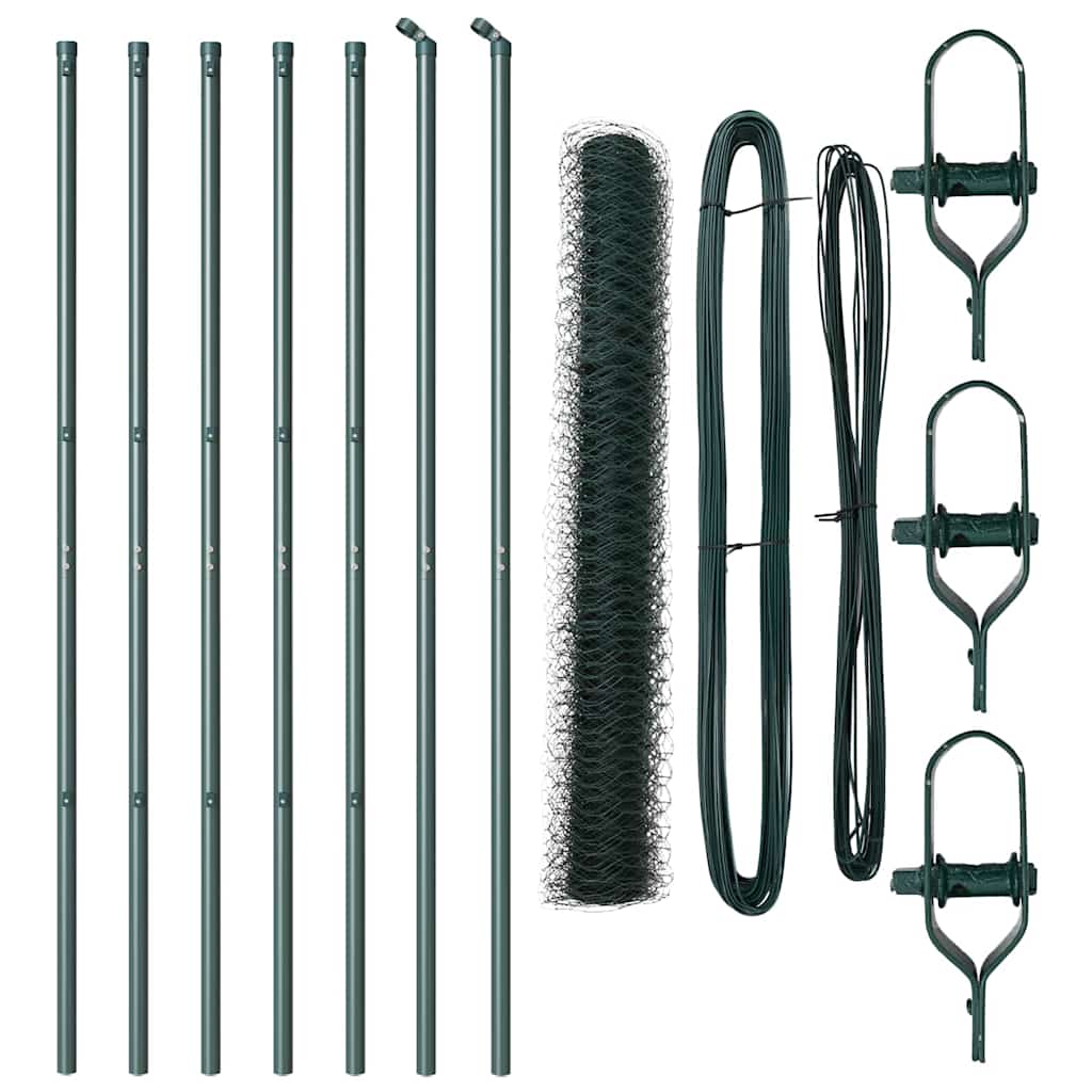 Hatszögletű kerítés talajrögzítő 10 x 1,2 m PVC-bevonatos acél