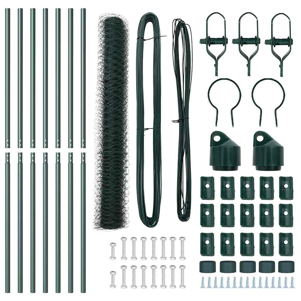 Hatszögletű kerítés talajrögzítő 10 x 1,2 m PVC-bevonatos acél