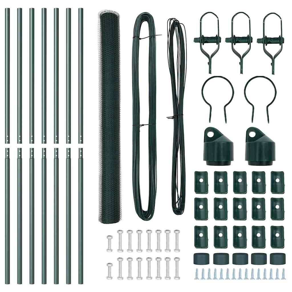 Hatszögletű kerítés talajrögzítő 10 x 1,5 m PVC-bevonatos acél