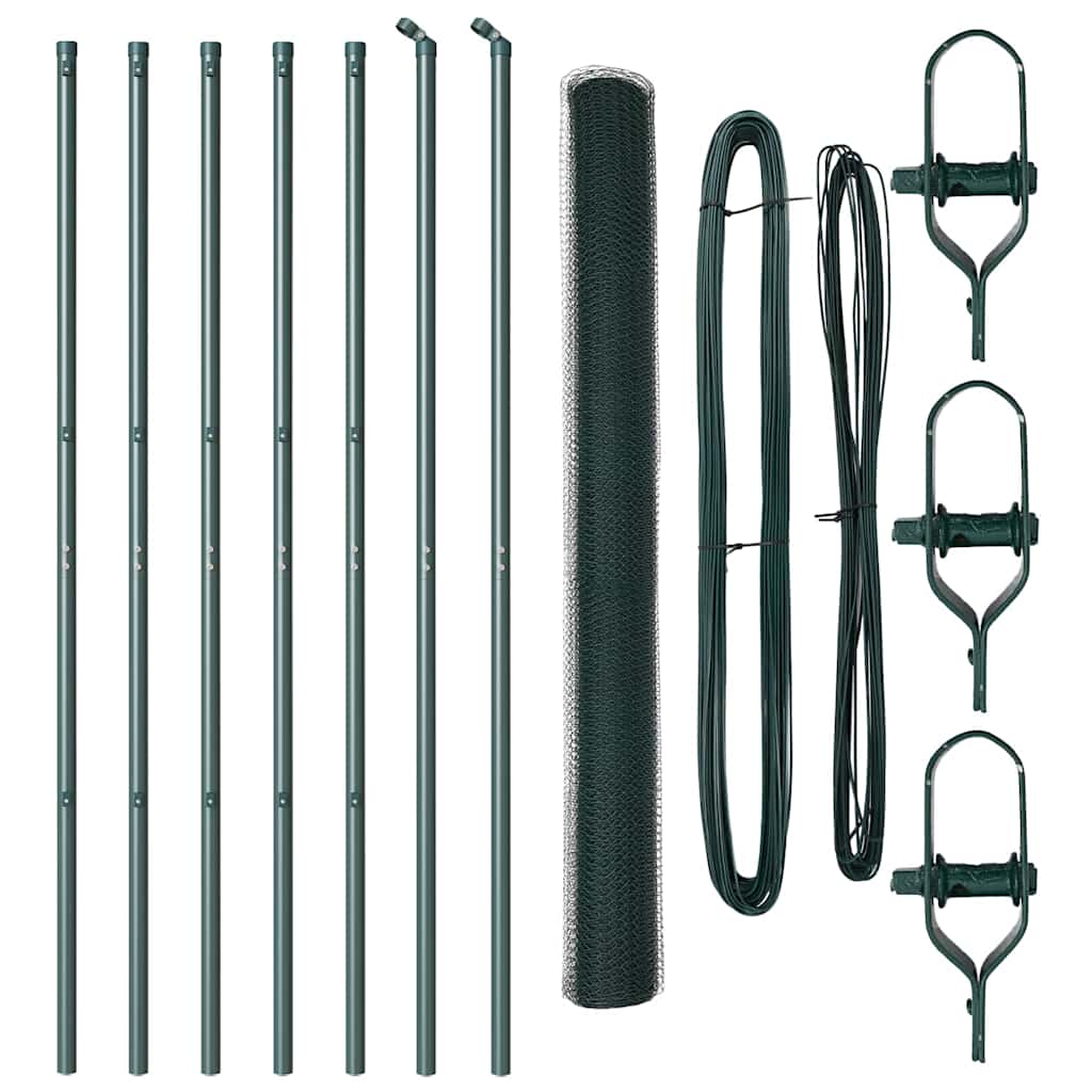 Hatszögletű kerítés talajrögzítő 10 x 1,5 m PVC-bevonatos acél