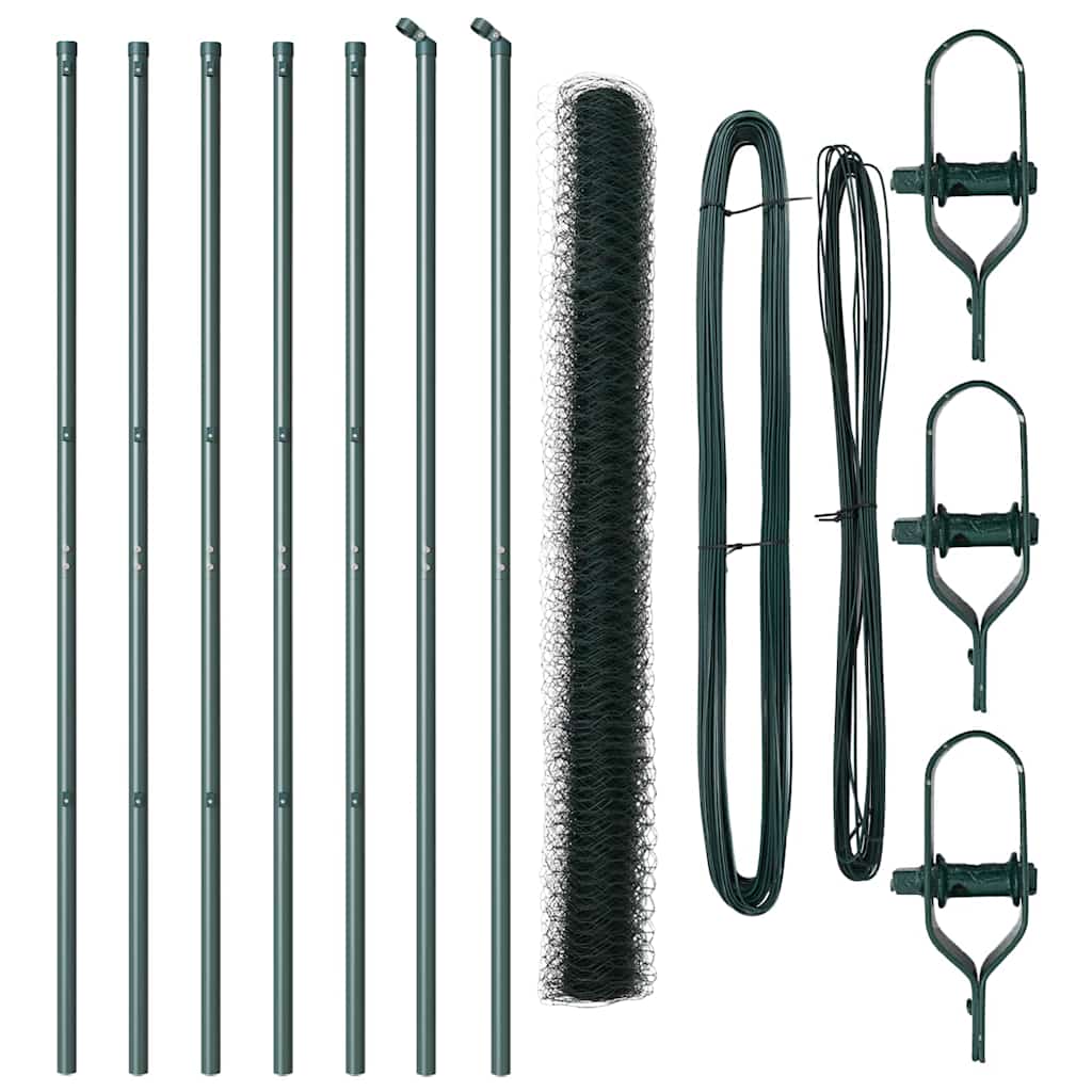 Hatszögletű kerítés talajrögzítő 10 x 1,5 m PVC-bevonatos acél