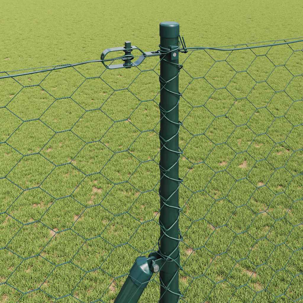 Hatszögletű kerítés talajrögzítő 10 x 1,5 m PVC-bevonatos acél