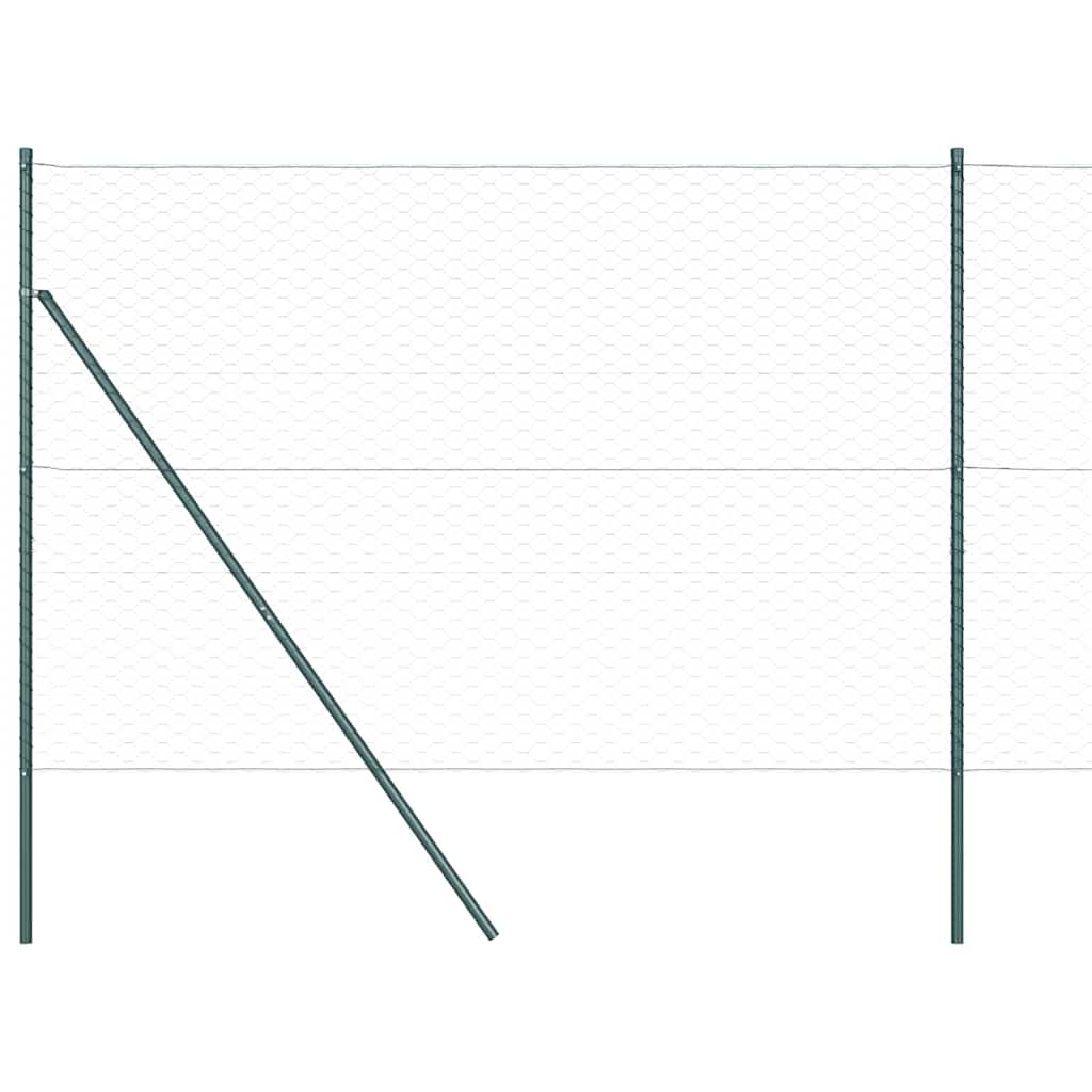 Hatszögletű kerítés talajrögzítő 10 x 1,5 m PVC-bevonatos acél