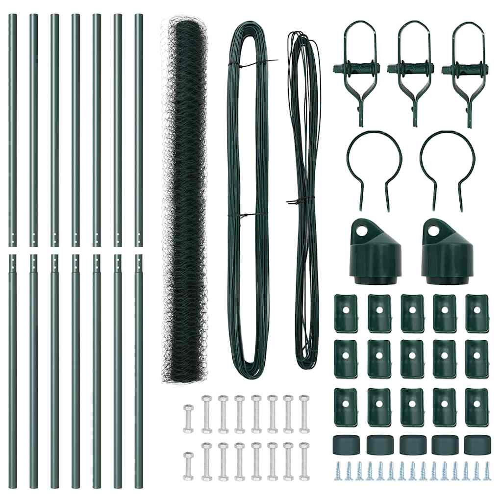 Hatszögletű kerítés talajrögzítő 10 x 1,5 m PVC-bevonatos acél