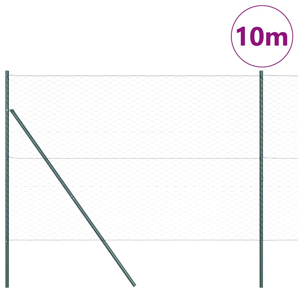 Hatszögletű kerítés talajrögzítő 10 x 1,5 m PVC-bevonatos acél