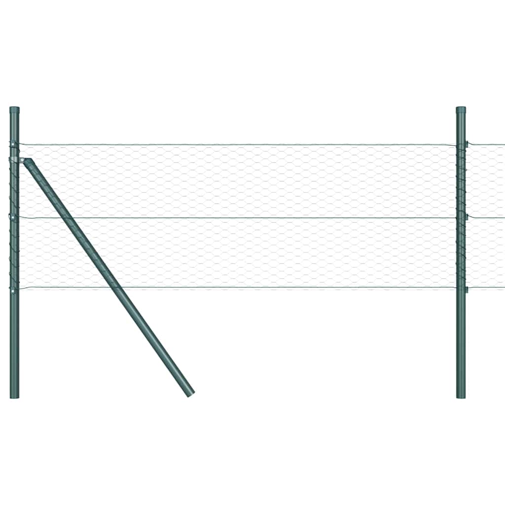 Hatszögletű kerítés talajrögzítő 25 x 0,6 m PVC-bevonatos acél
