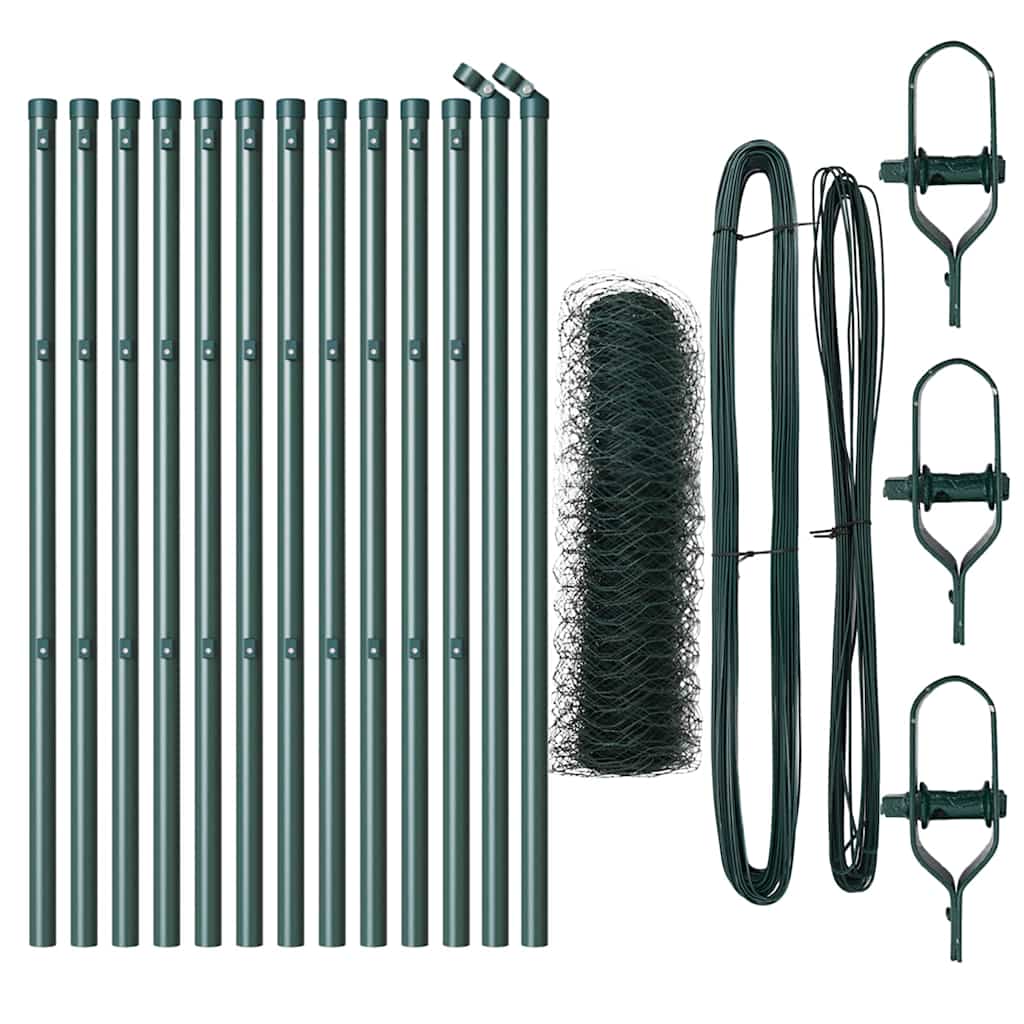 Hatszögletű kerítés talajrögzítő 25 x 0,6 m PVC-bevonatos acél