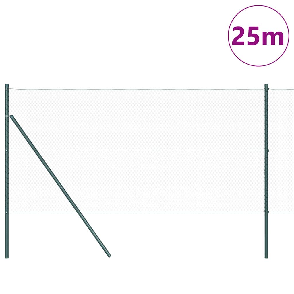 Hatszögletű kerítés talajrögzítő 25 x 1 m PVC-bevonatos acél