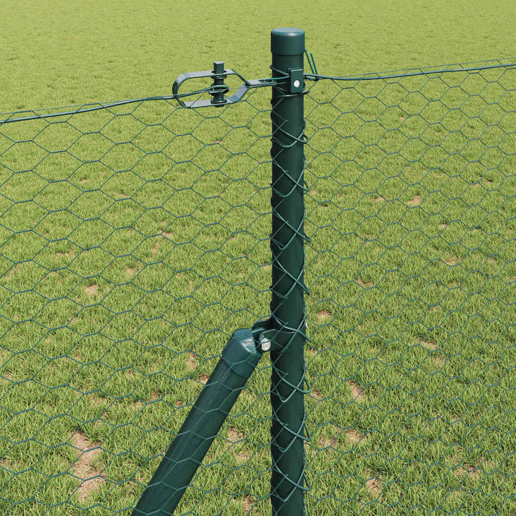 Hatszögletű kerítés talajrögzítő 25 x 1 m PVC-bevonatos acél
