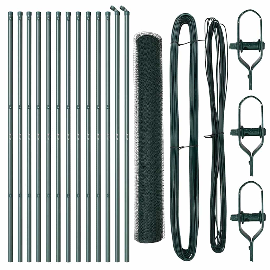 Hatszögletű kerítés talajrögzítő 25 x 1,2 m PVC-bevonatos acél