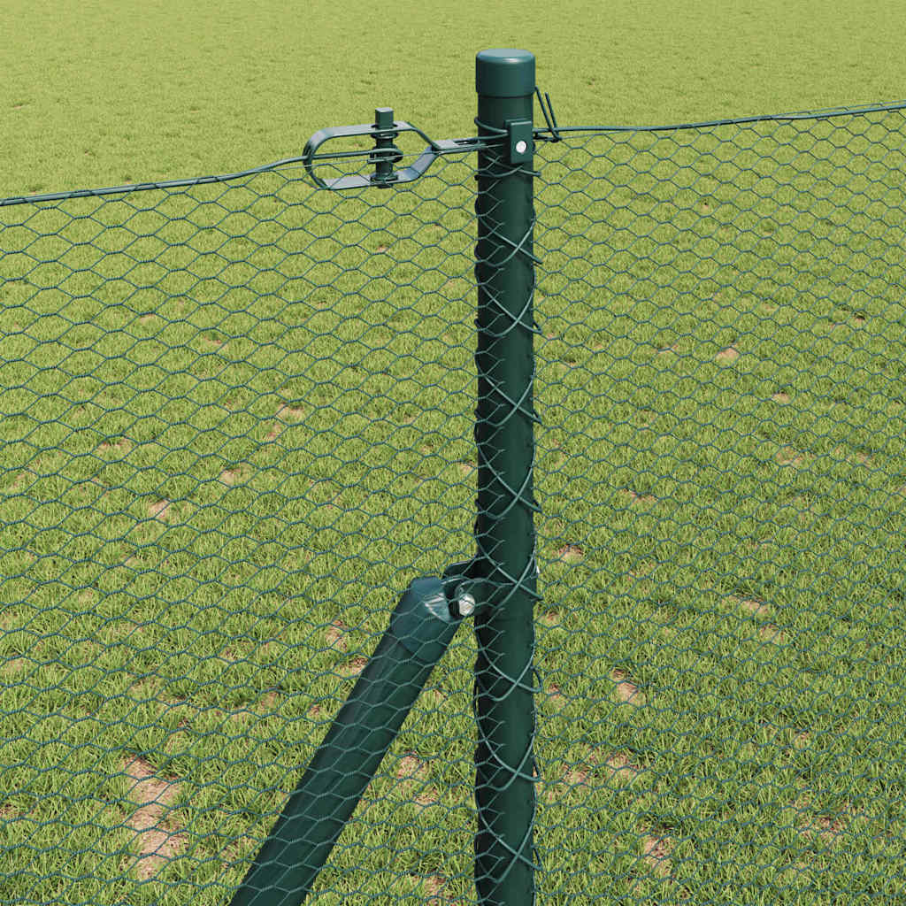 Hatszögletű kerítés talajrögzítő 25 x 1,4 m PVC-bevonatos acél
