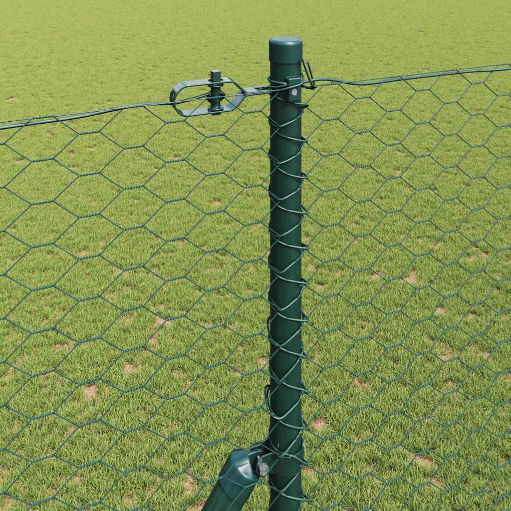 Hatszögletű kerítés talajrögzítő 25 x 1,5 m PVC-bevonatos acél