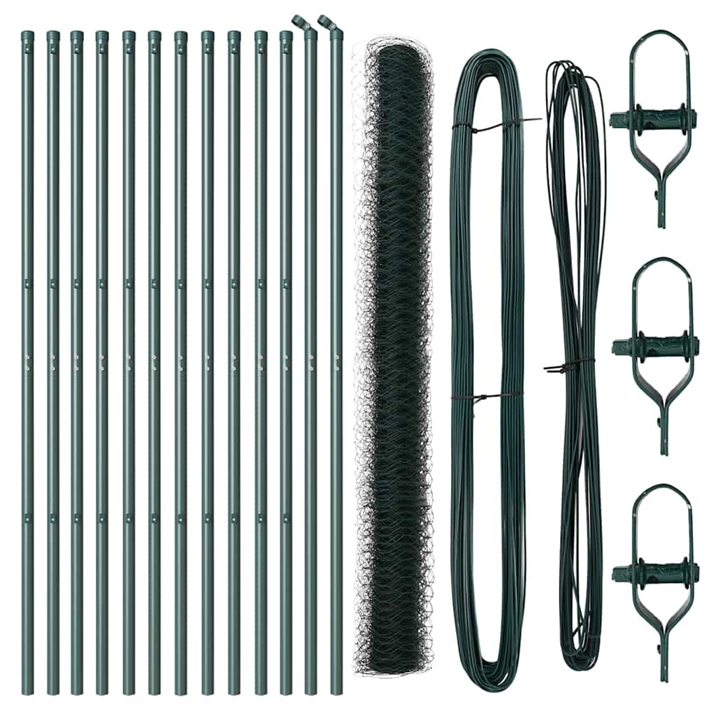 Hatszögletű kerítés talajrögzítő 25 x 1,6 m PVC-bevonatos acél