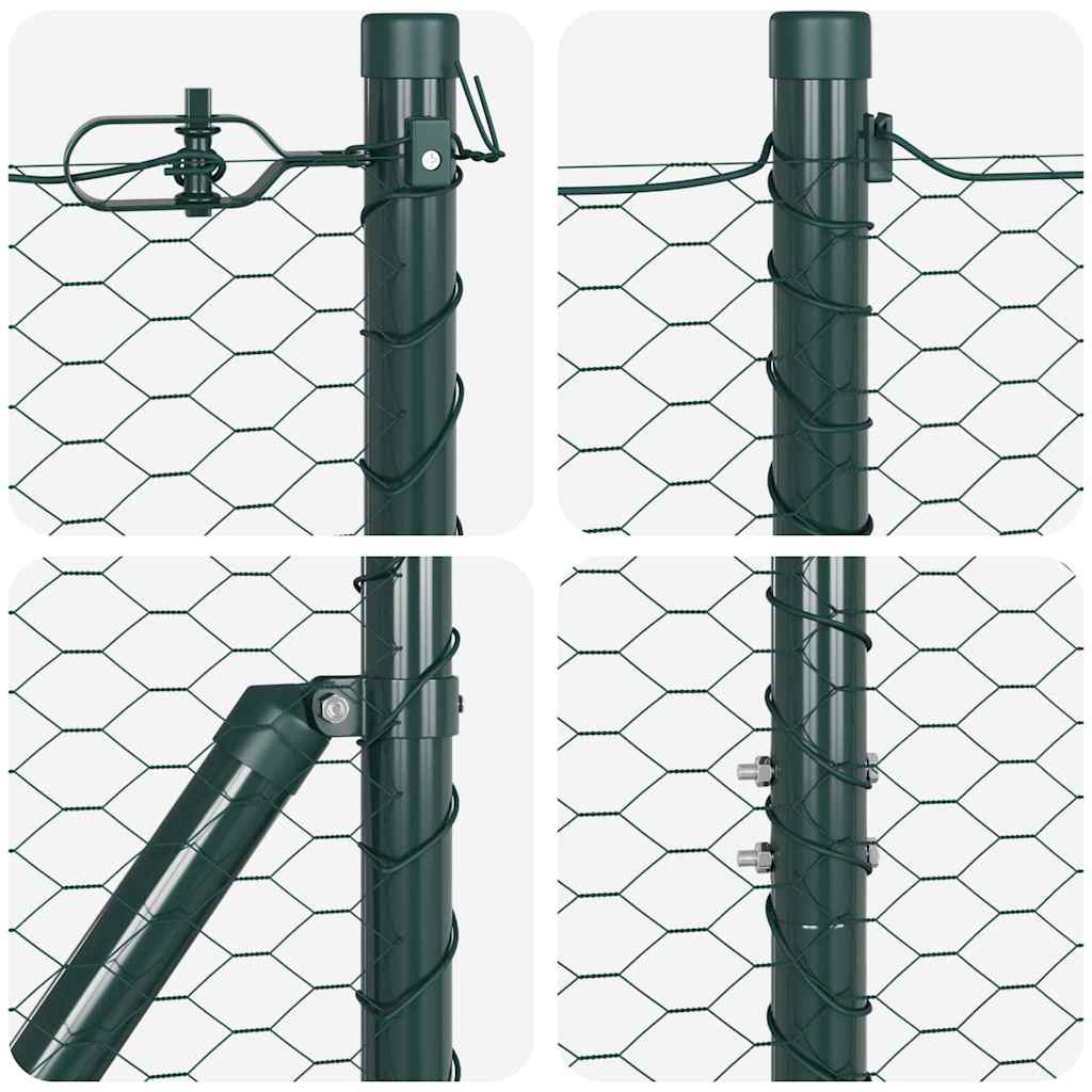 Hatszögletű kerítés talajrögzítő 50 x 1,2 m PVC-bevonatos acél