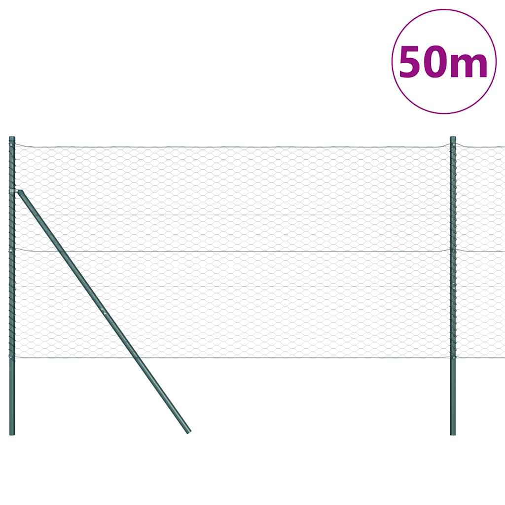 Hatszögletű kerítés talajrögzítő 50 x 1,2 m PVC-bevonatos acél
